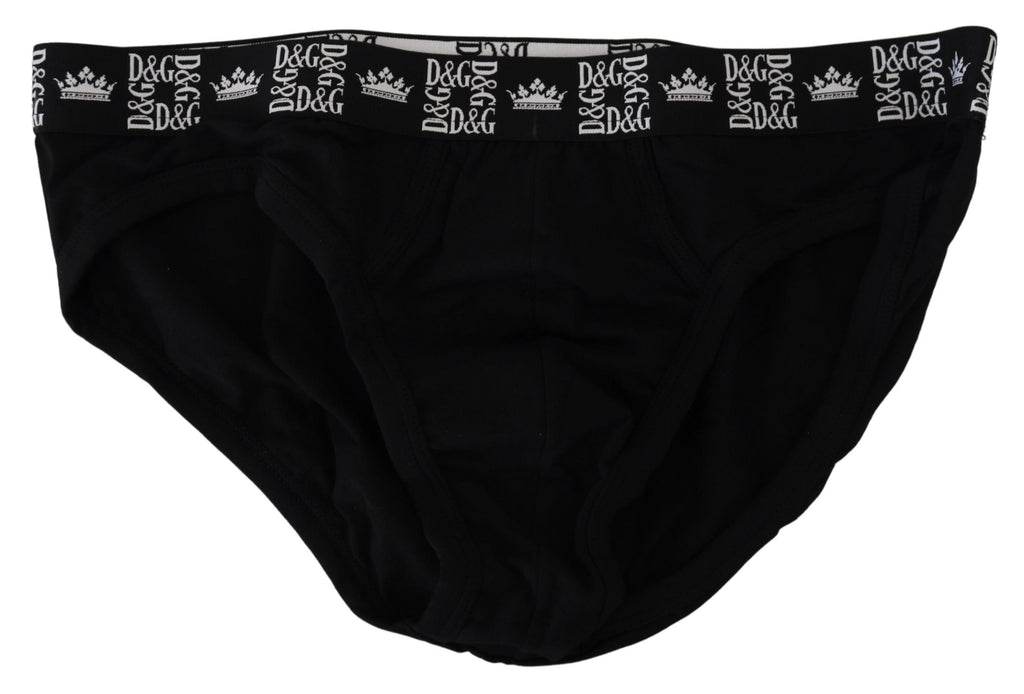 Black Cotton Stretch Midi Brief Underwear - it6-l