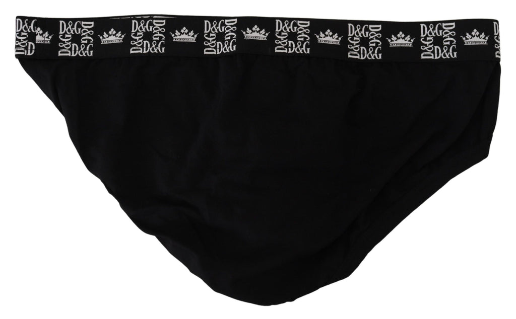 Black Cotton Stretch Midi Brief Underwear - it6-l