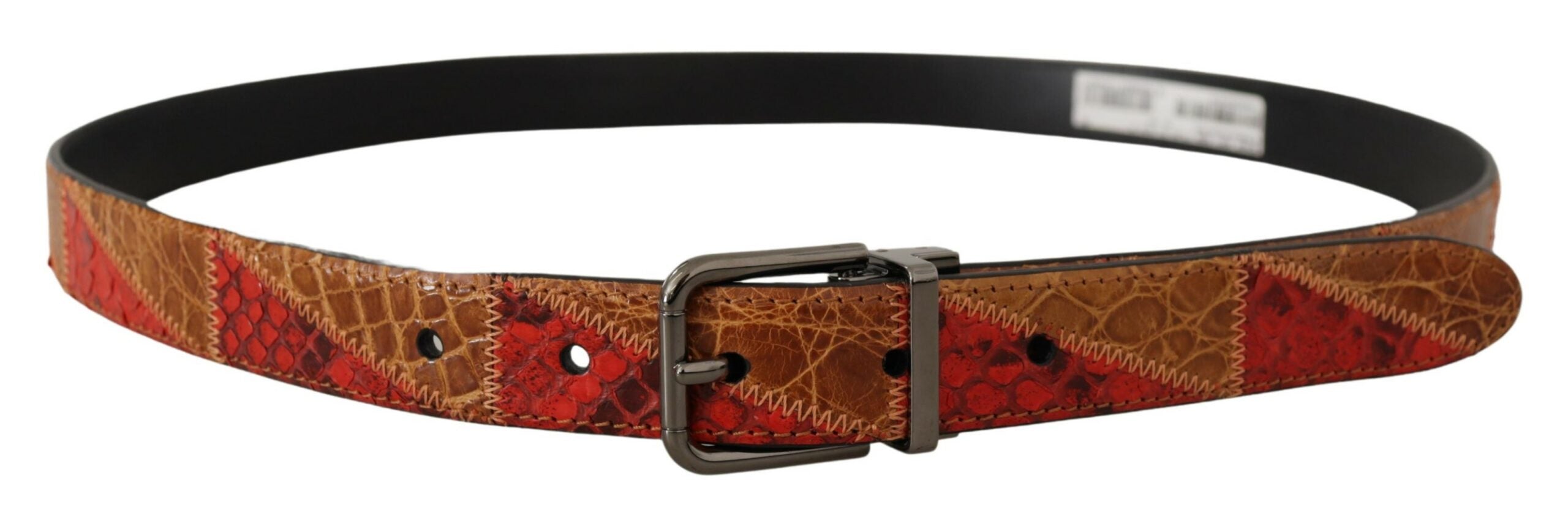 Multicolor Exotic Vintage Chrome Buckle Belt - 90-cm-36-inches