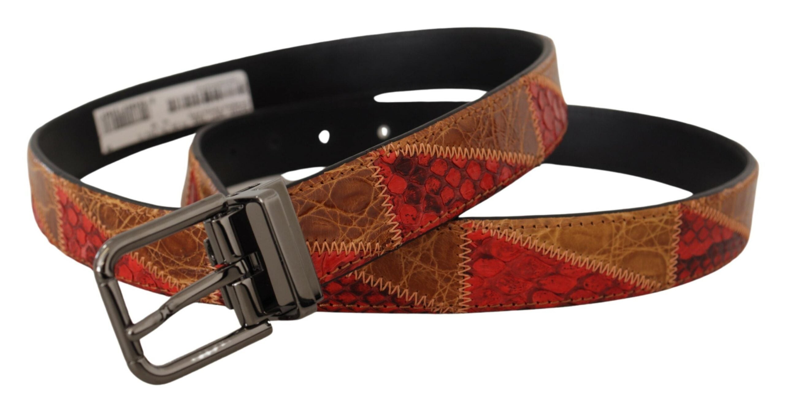 Multicolor Exotic Vintage Chrome Buckle Belt - 90-cm-36-inches