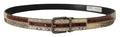 Multicolor Exotic Leather Patchwork Metal Belt - 90-cm-36-inches