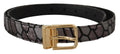 Multicolor Patchwork Leather Gold Jaquard Belt - 90-cm-36-inches