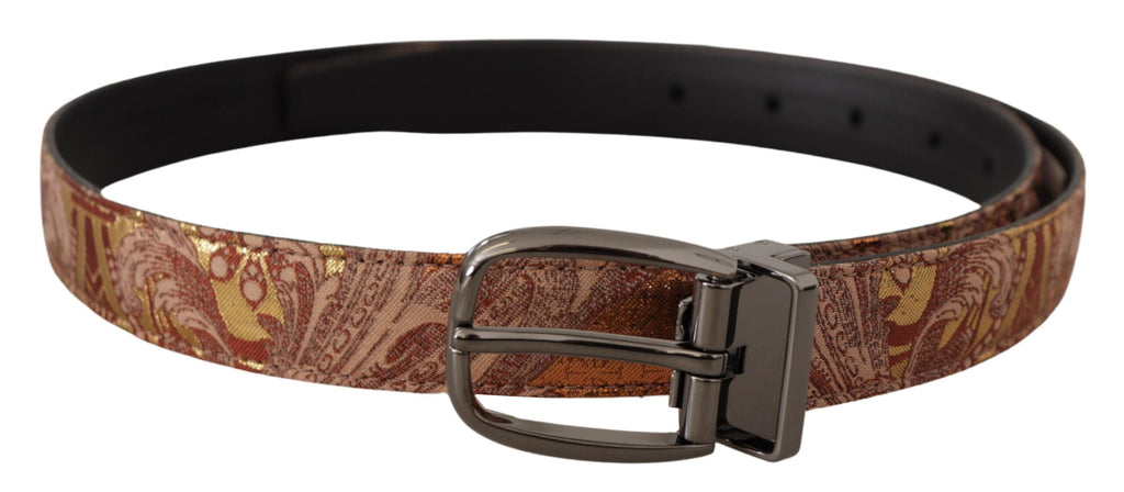 Multicolor Embossed Leather Black Metal Buckle Belt - 85-cm-34-inches