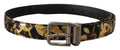 Multicolor Jacquard Leather Logo Metal Buckle Belt - 90-cm-36-inches