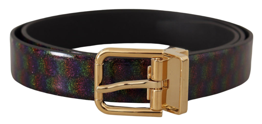 Black Vernice Dama Glitt...her Gold Tone Metal Belt - 90-cm-36-inches
