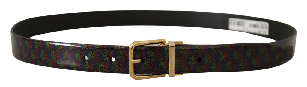 Black Vernice Dama Glitt...her Gold Tone Metal Belt - 90-cm-36-inches