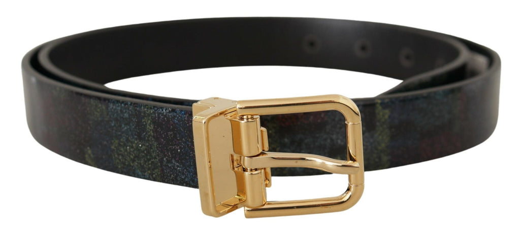 Multicolor Leather Gold Tone Metal Vernice Belt - 90-cm-36-inches