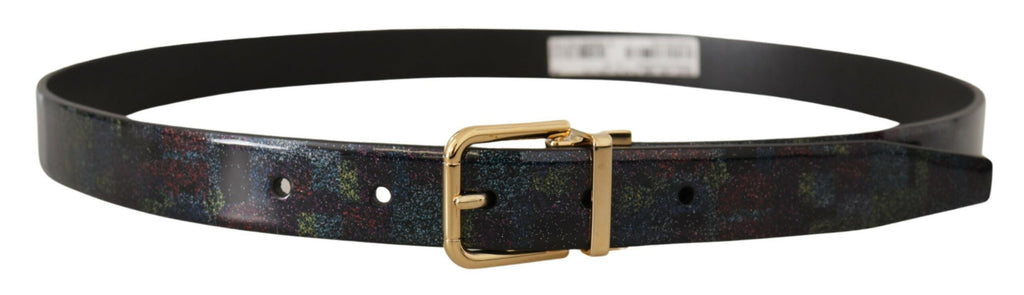 Multicolor Leather Gold Tone Metal Vernice Belt - 90-cm-36-inches