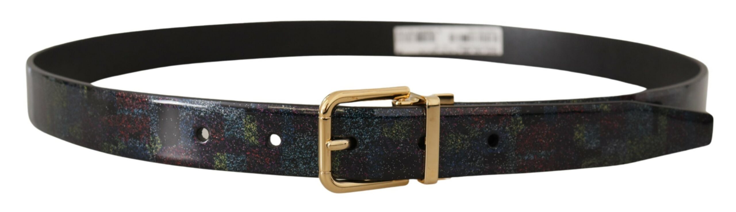 Multicolor Leather Gold Tone Metal Vernice Belt - 90-cm-36-inches