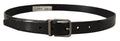 Black Vernice Puntinata ...r Silver Tone Metal Belt - 90-cm-36-inches