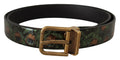 Multicolor Leather Vernice Pavone Bronze Metal Belt - 90-cm-36-inches