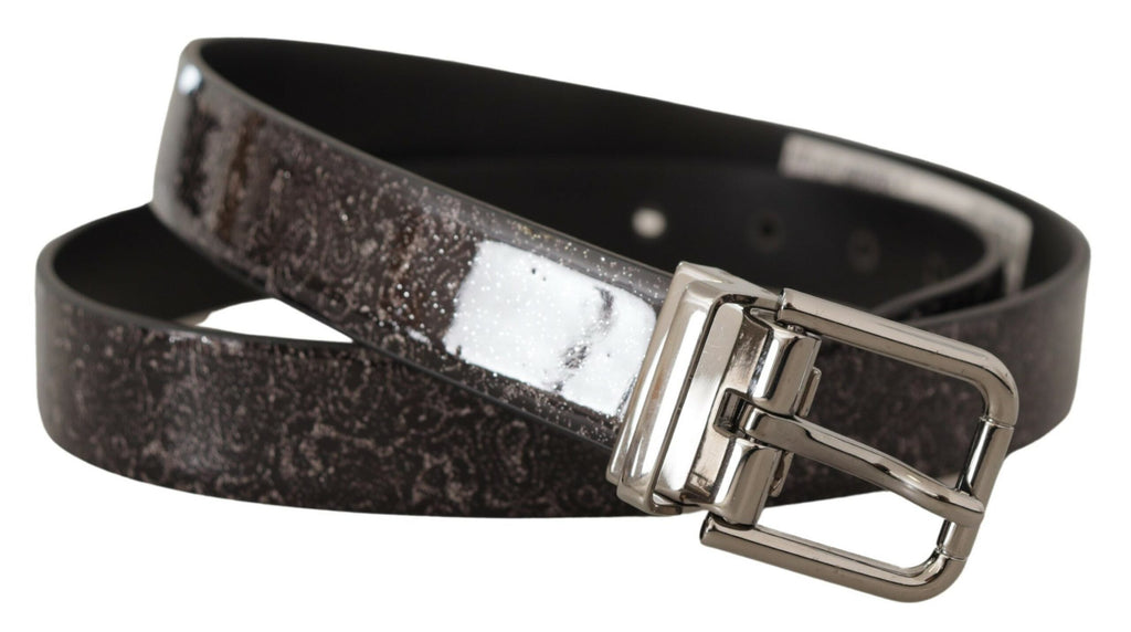 Black Goccia Glitter Pat...ther Buckle Vernice Belt - 90-cm-36-inches