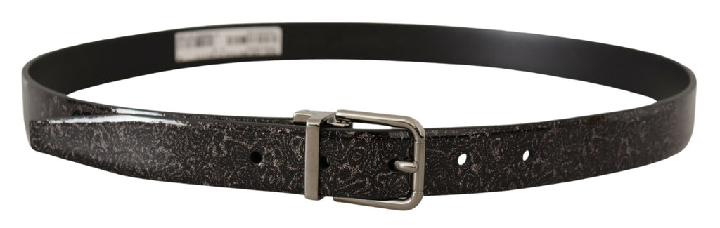 Black Goccia Glitter Pat...ther Buckle Vernice Belt - 90-cm-36-inches
