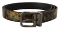 Black Sparkling Leather Black Metal Buckle Belt - 90-cm-36-inches