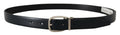 Black Leather Formal Silver Metal Buckle Belt - 95-cm-38-inches