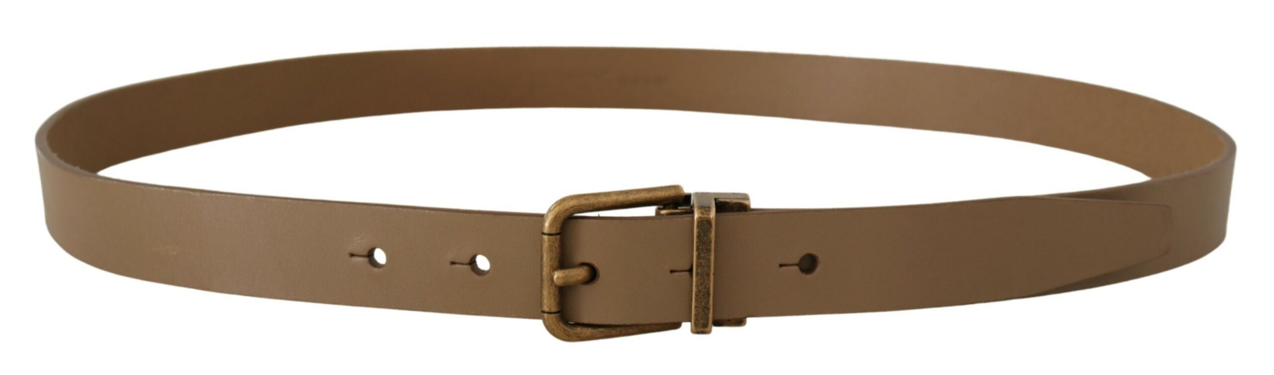 Brown Solid Leather Brass Buckle Classic Belt - 90-cm-36-inches