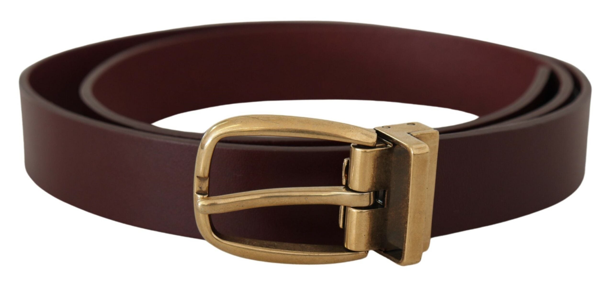 Brown Leather Classic Gold Metal Buckle Belt - 90-cm-36-inches