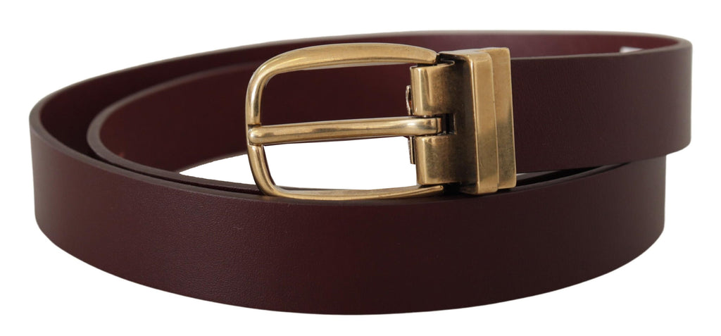 Brown Leather Classic Gold Metal Buckle Belt - 90-cm-36-inches
