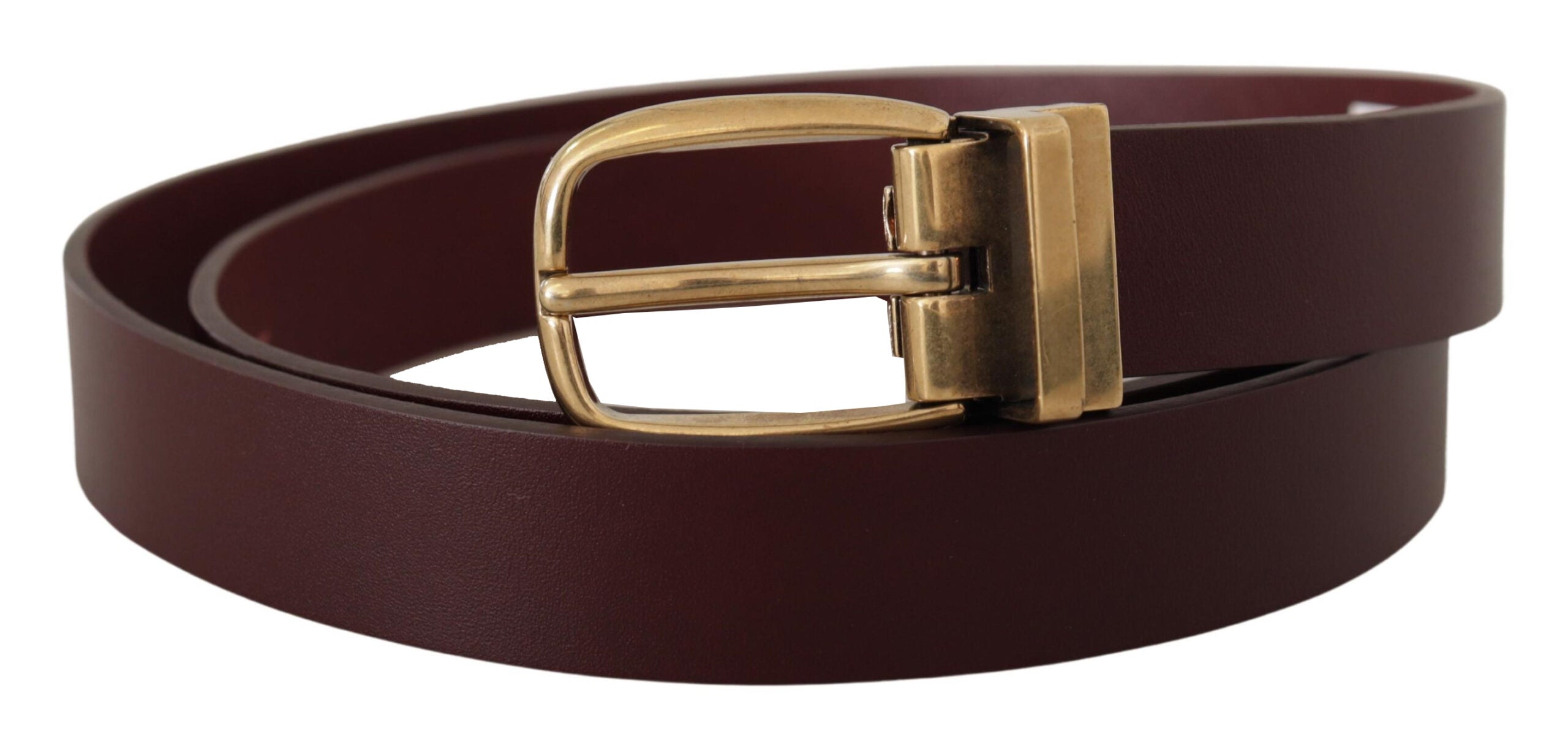 Brown Leather Classic Gold Metal Buckle Belt - 90-cm-36-inches