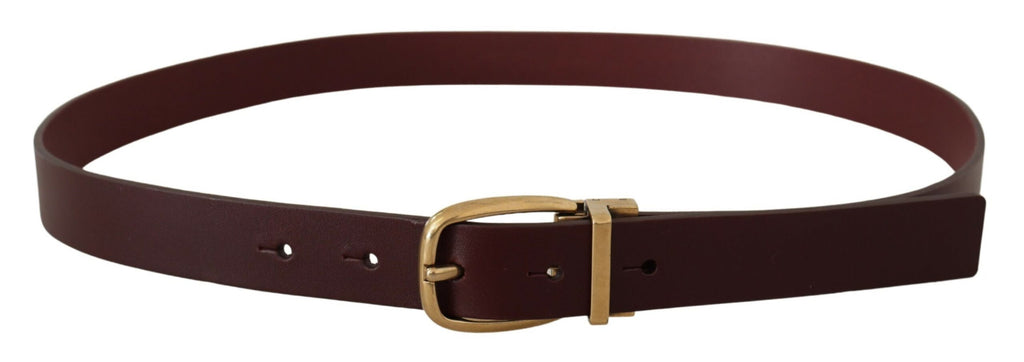 Brown Leather Classic Gold Metal Buckle Belt - 90-cm-36-inches