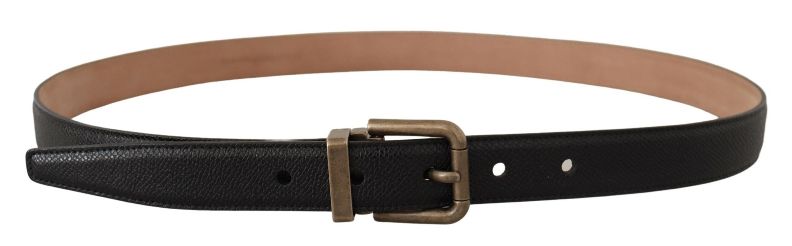Black Brown Backed Leather Brass Buckle Belt - 95-cm-38-inches