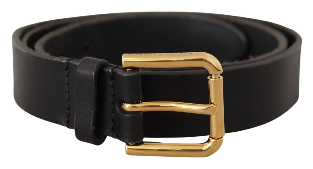 Brown Classic Leather Gold Metal Buckle Belt - 95-cm-38-inches