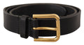 Brown Classic Leather Gold Metal Buckle Belt - 95-cm-38-inches