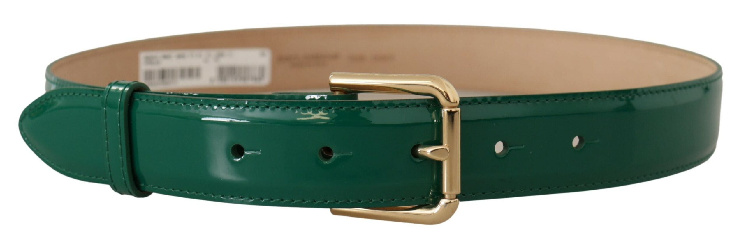 Green Patent Leather Logo Engraved Buckle Belt - 75-cm-30-inches