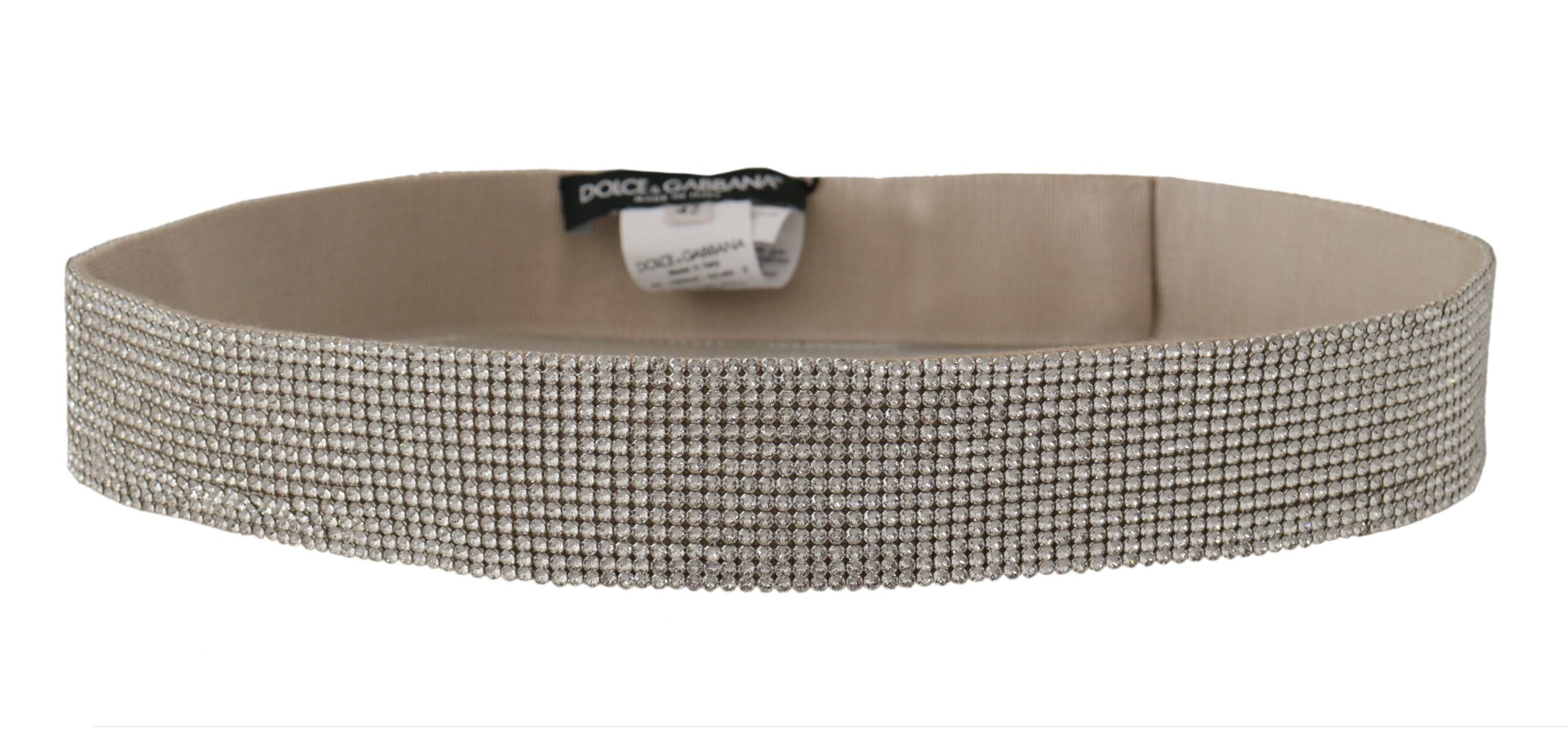 White Embellished Crystals Wide Snap Button Waist Belt - it42-m
