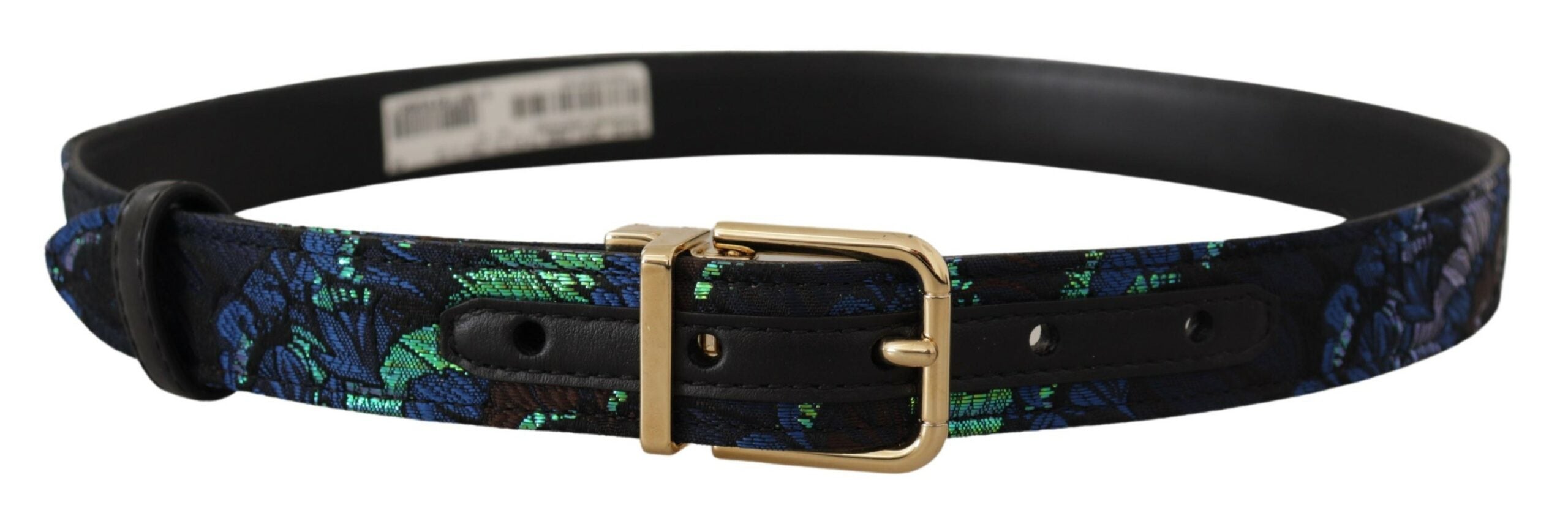 Multicolor Floral Jacquard Gold Metal Buckle Belt - 75-cm-30-inches