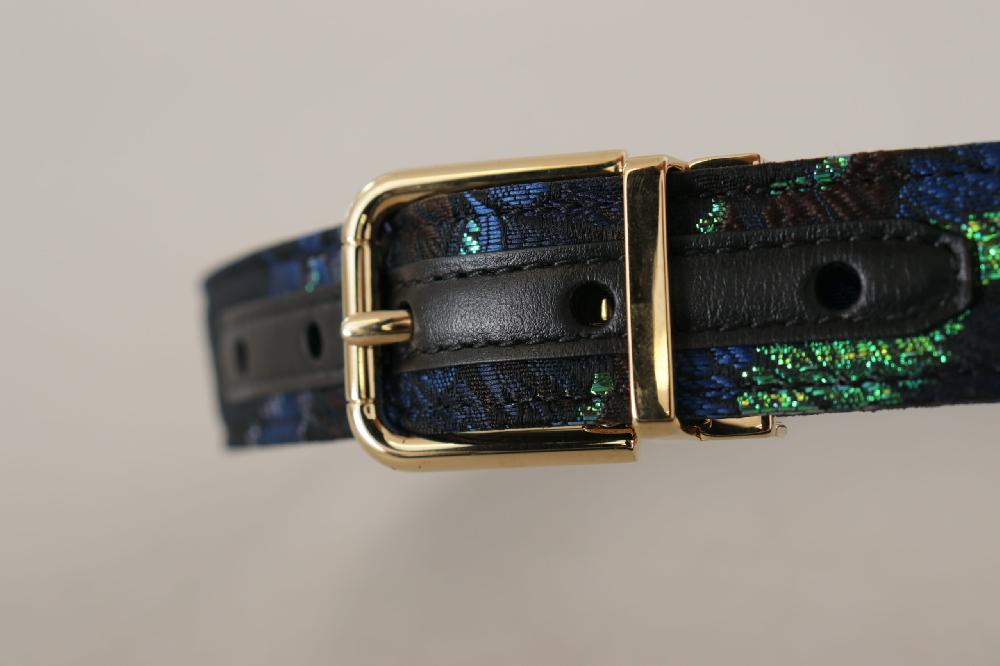 Multicolor Floral Jacquard Gold Metal Buckle Belt - 75-cm-30-inches