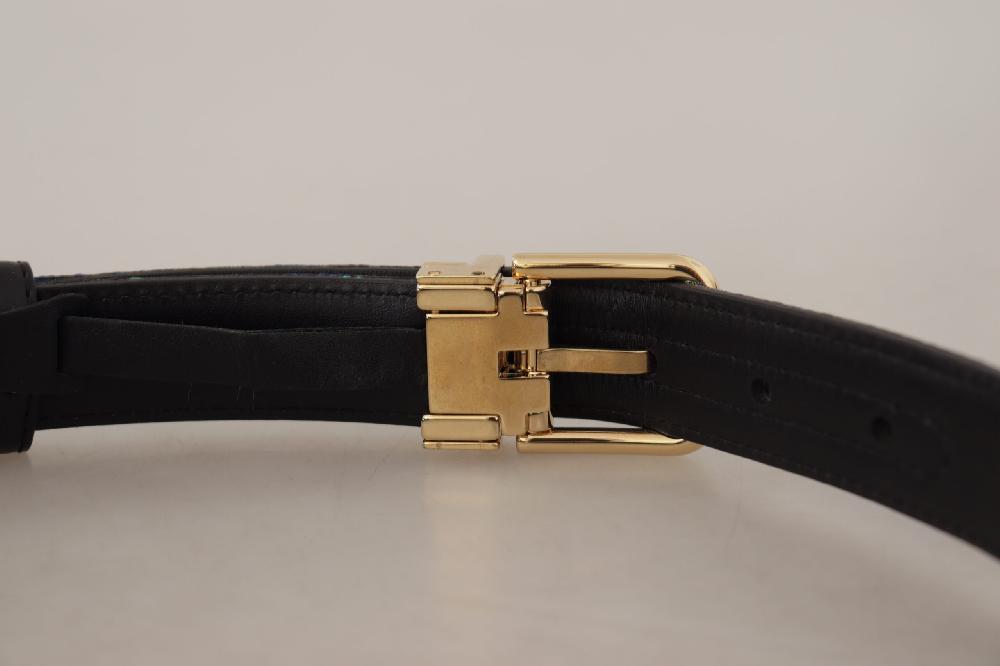 Multicolor Floral Jacquard Gold Metal Buckle Belt - 75-cm-30-inches