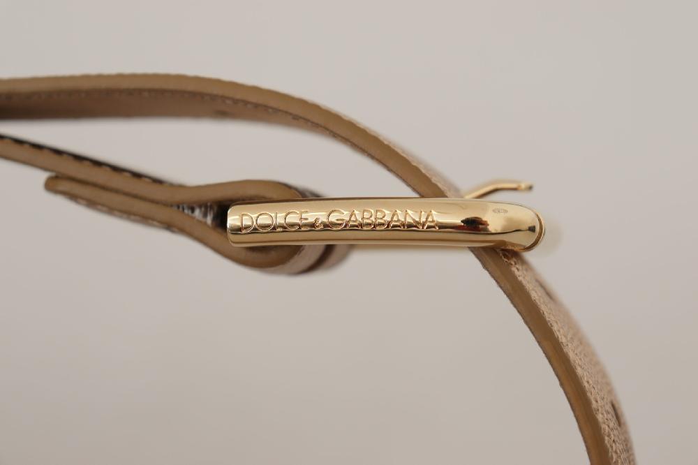 Rose Gold Leather Metallic Tone Metal Buckle Belt - 70-cm-28-inches