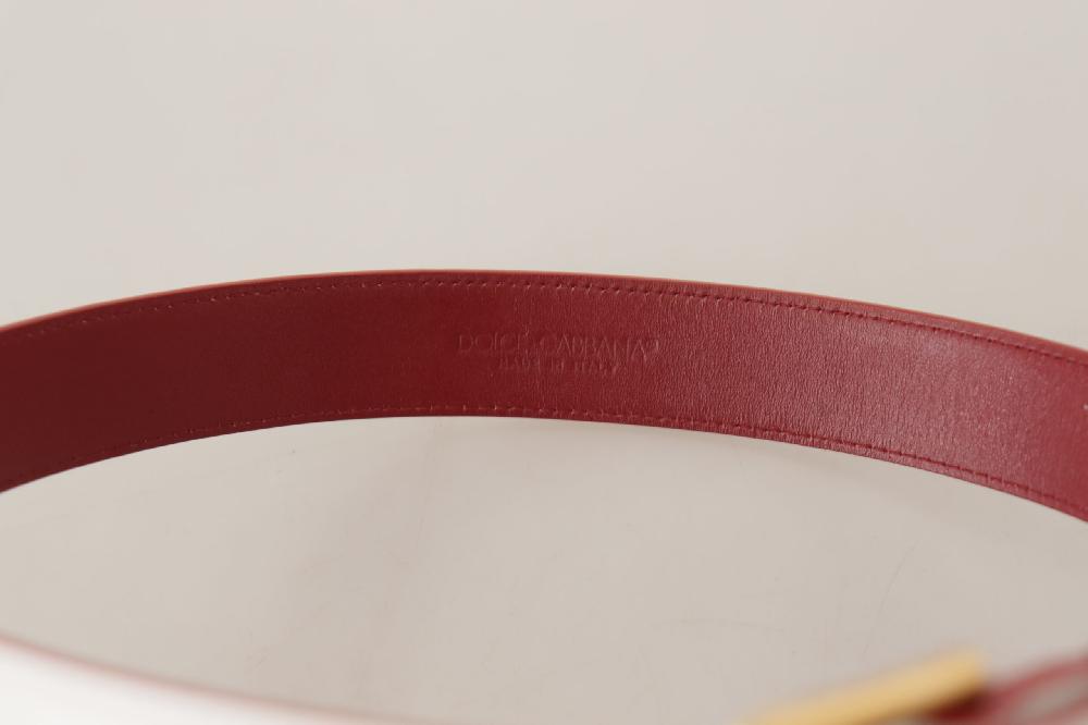 White Calf Leather Two-Toned Gold Metal Buckle Belt - 70-cm-28-inches