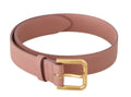 Pink Calf Leather Logo Engraved Metal Buckle Belt - 60-cm-24-inches
