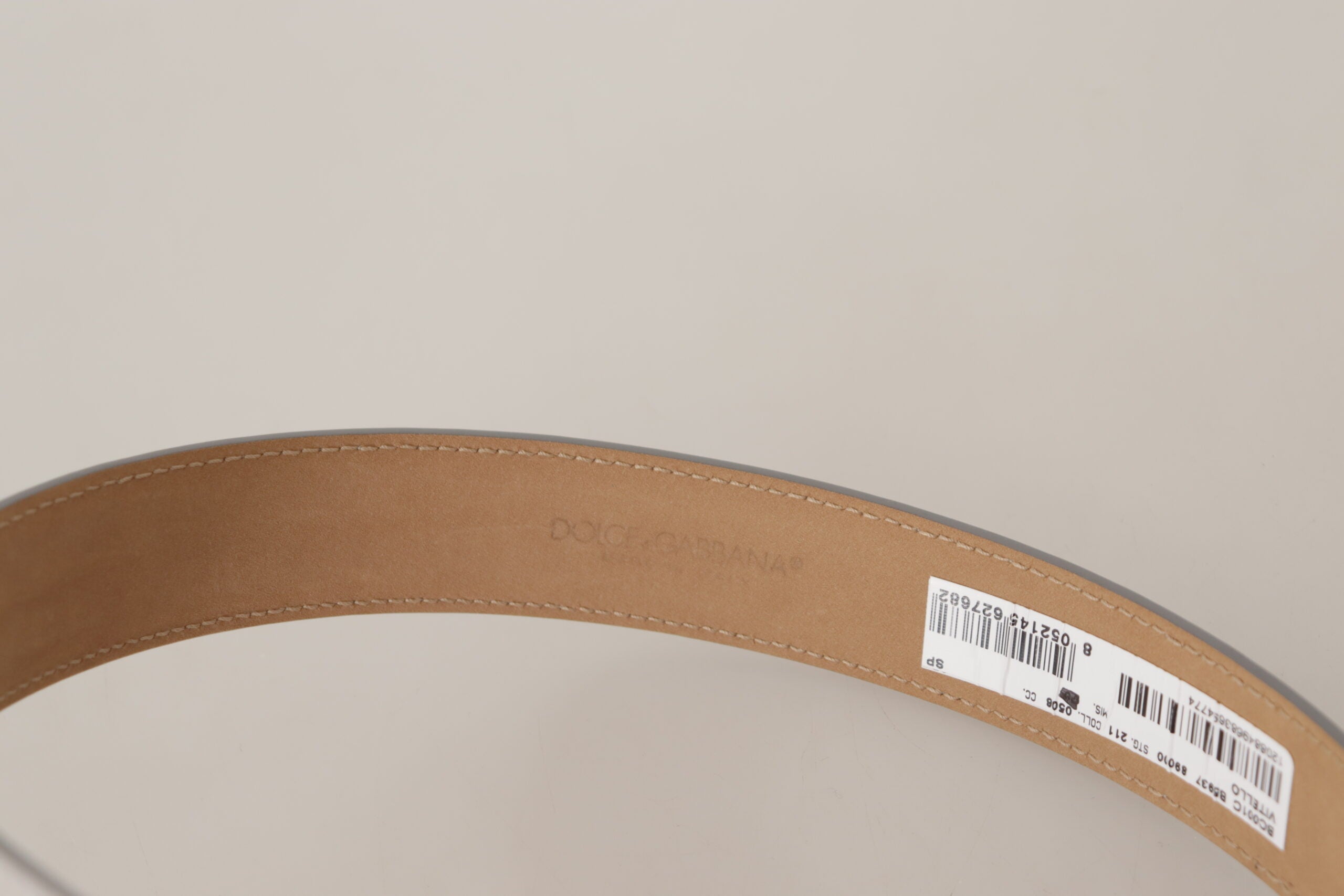 Silver Leather Gold Tone Logo Metal Buckle Belt - 65-cm-26-inches