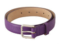 Purple Calfskin Leather Logo Engraved Buckle Belt - 75-cm-30-inches