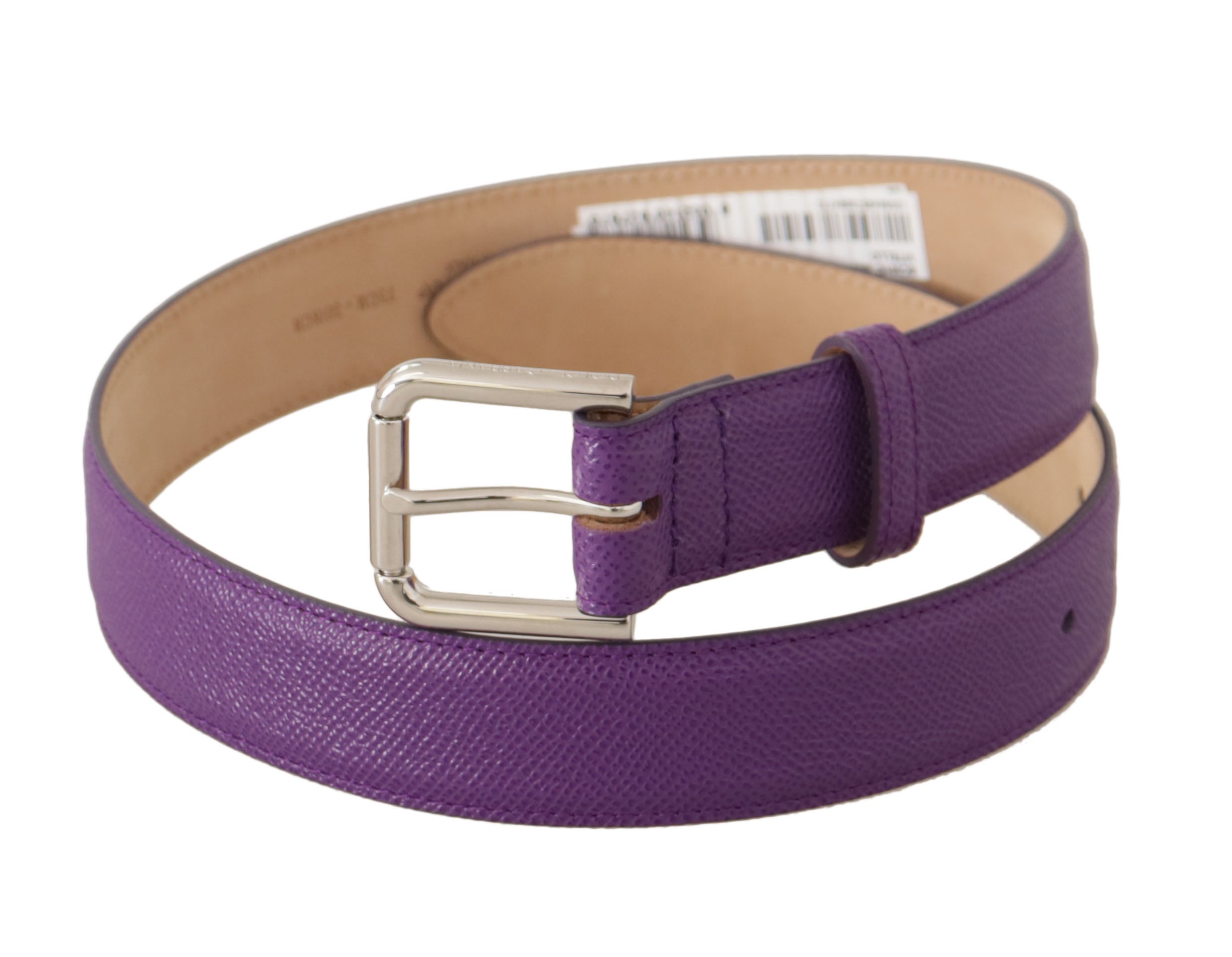 Purple Calfskin Leather Logo Engraved Buckle Belt - 75-cm-30-inches