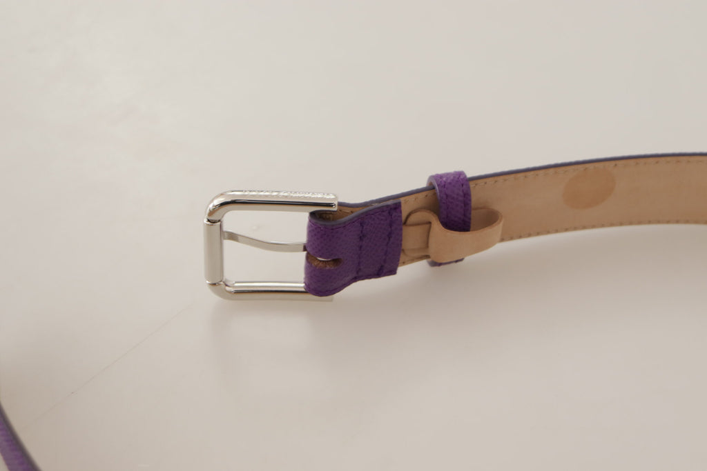 Purple Calfskin Leather Logo Engraved Buckle Belt - 75-cm-30-inches