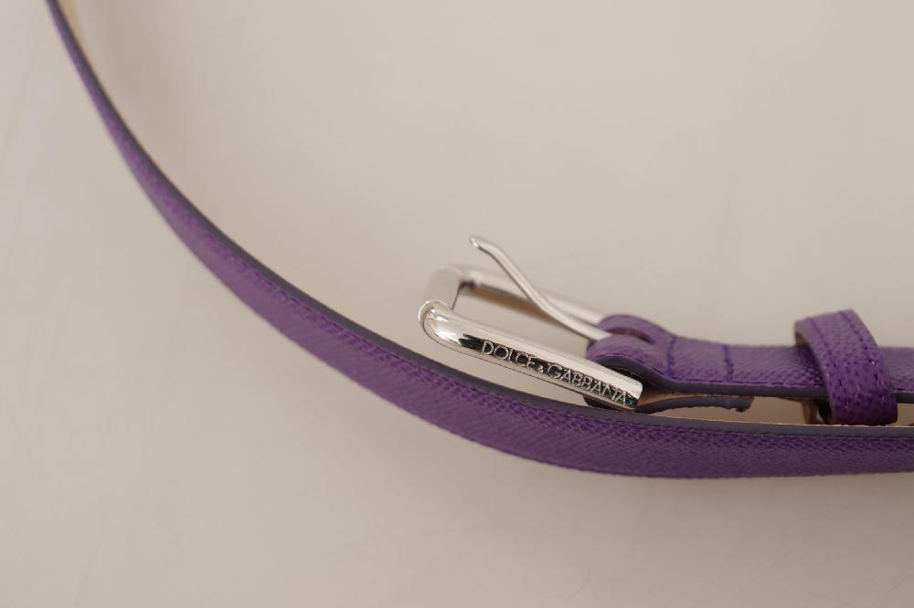 Purple Calfskin Leather Logo Engraved Buckle Belt - 75-cm-30-inches