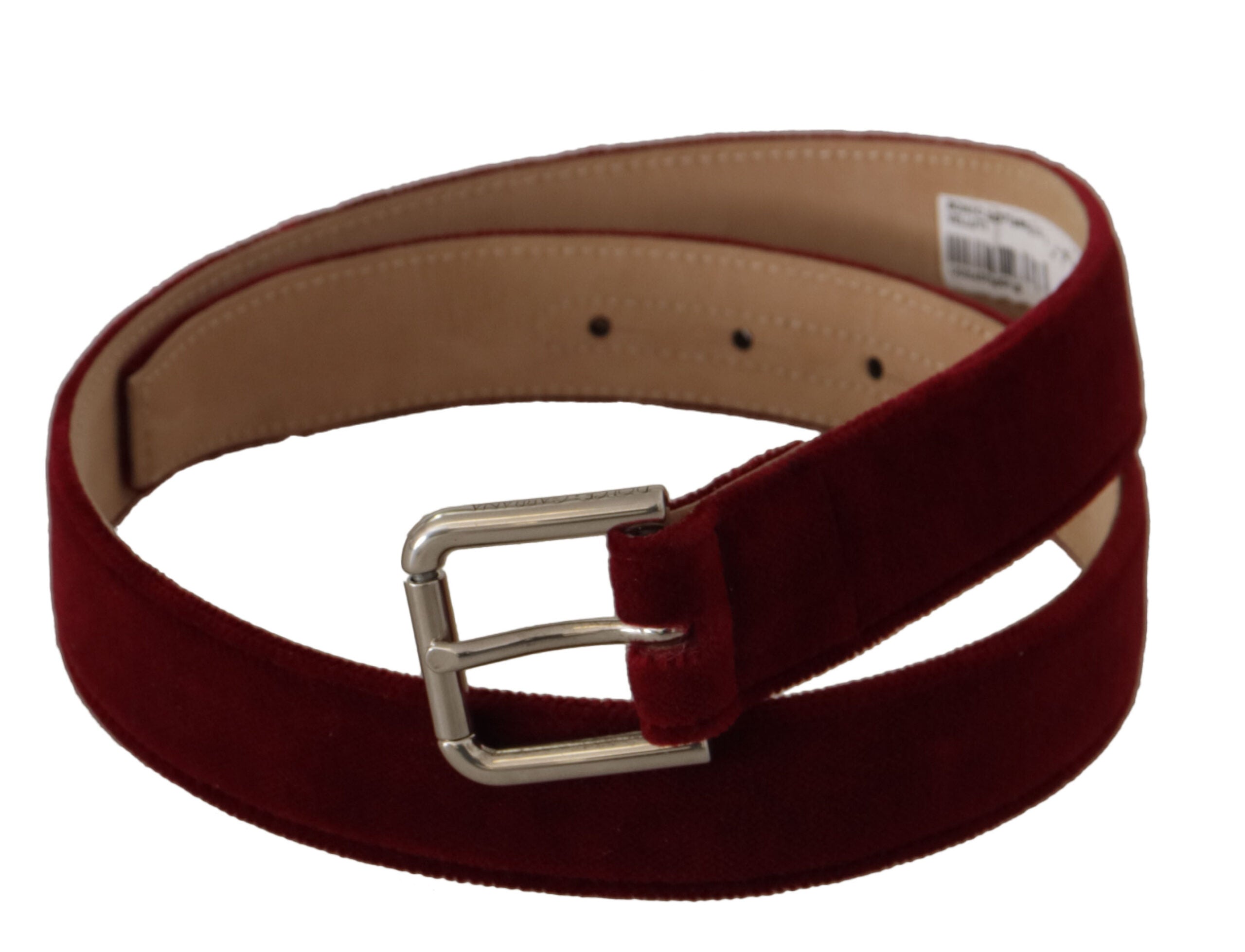 Red Velvet Silver Logo Engraved Metal Buckle Belt - 75-cm-30-inches