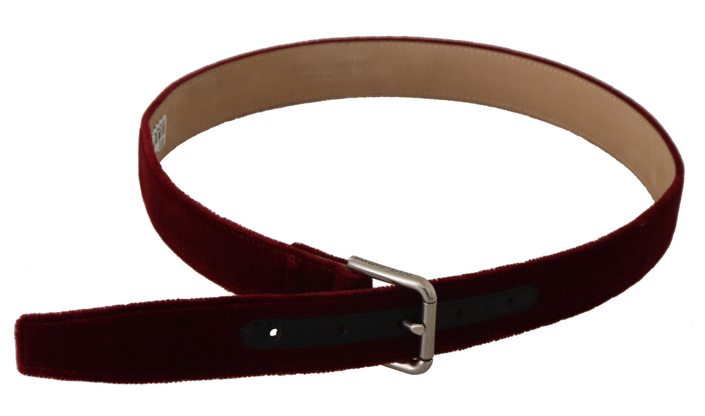 Red Velvet Silver Logo Engraved Metal Buckle Belt - 75-cm-30-inches
