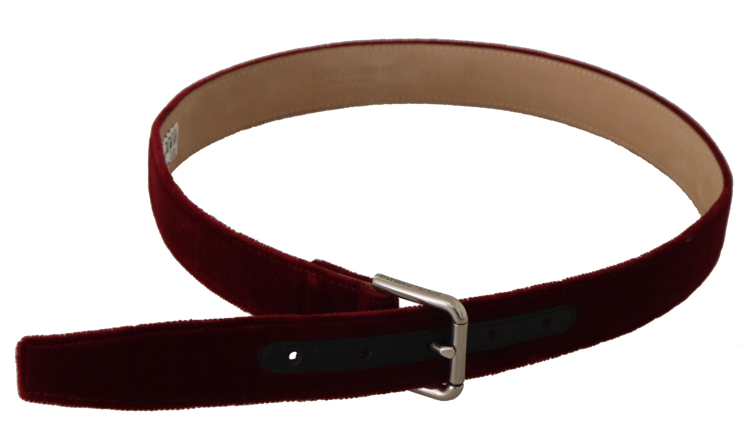 Red Velvet Silver Logo Engraved Metal Buckle Belt - 75-cm-30-inches