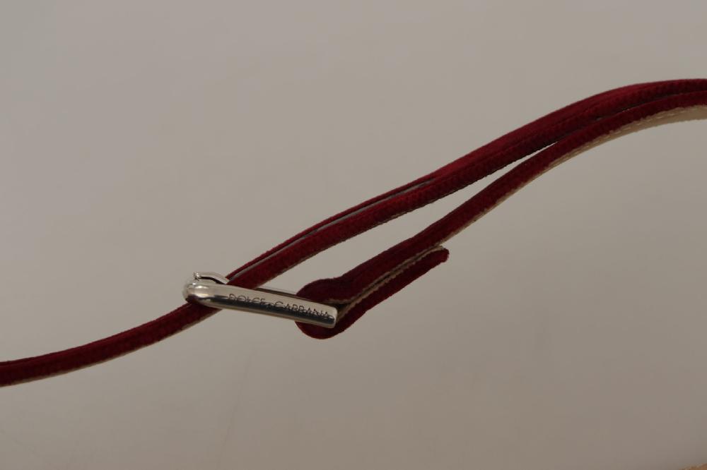 Red Velvet Silver Logo Engraved Metal Buckle Belt - 75-cm-30-inches