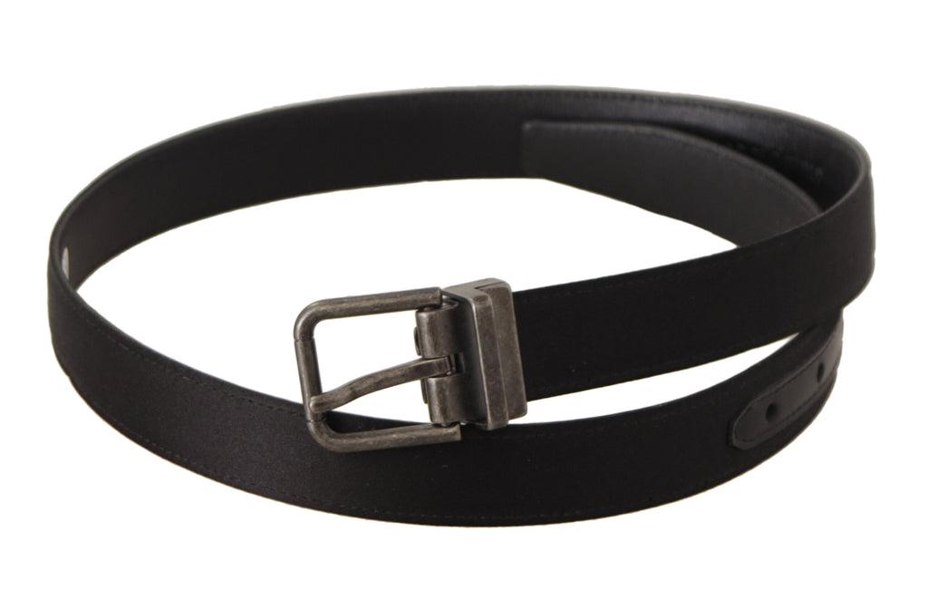 Black Calfskin Leather Vintage Metal Buckle Belt - 75-cm-30-inches