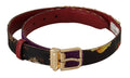 Multicolor Patchwork Leather Gold Metal Buckle Belt - 75-cm-30-inches
