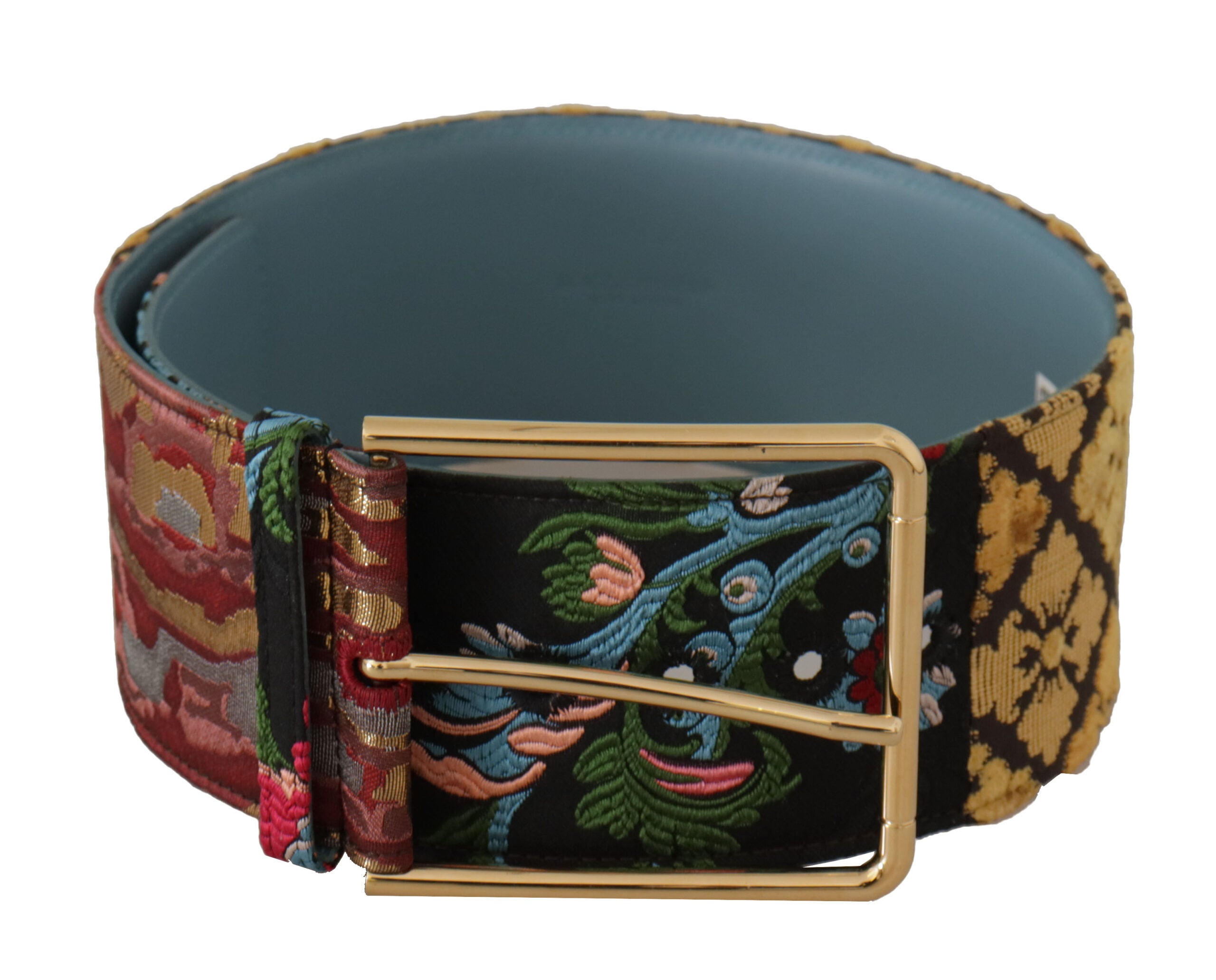 Multicolor Embroidered L...r Gold Metal Buckle Belt - 70-cm-28-inches