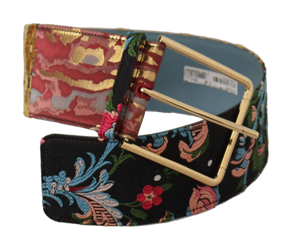 Multicolor Embroidered L...r Gold Metal Buckle Belt - 70-cm-28-inches