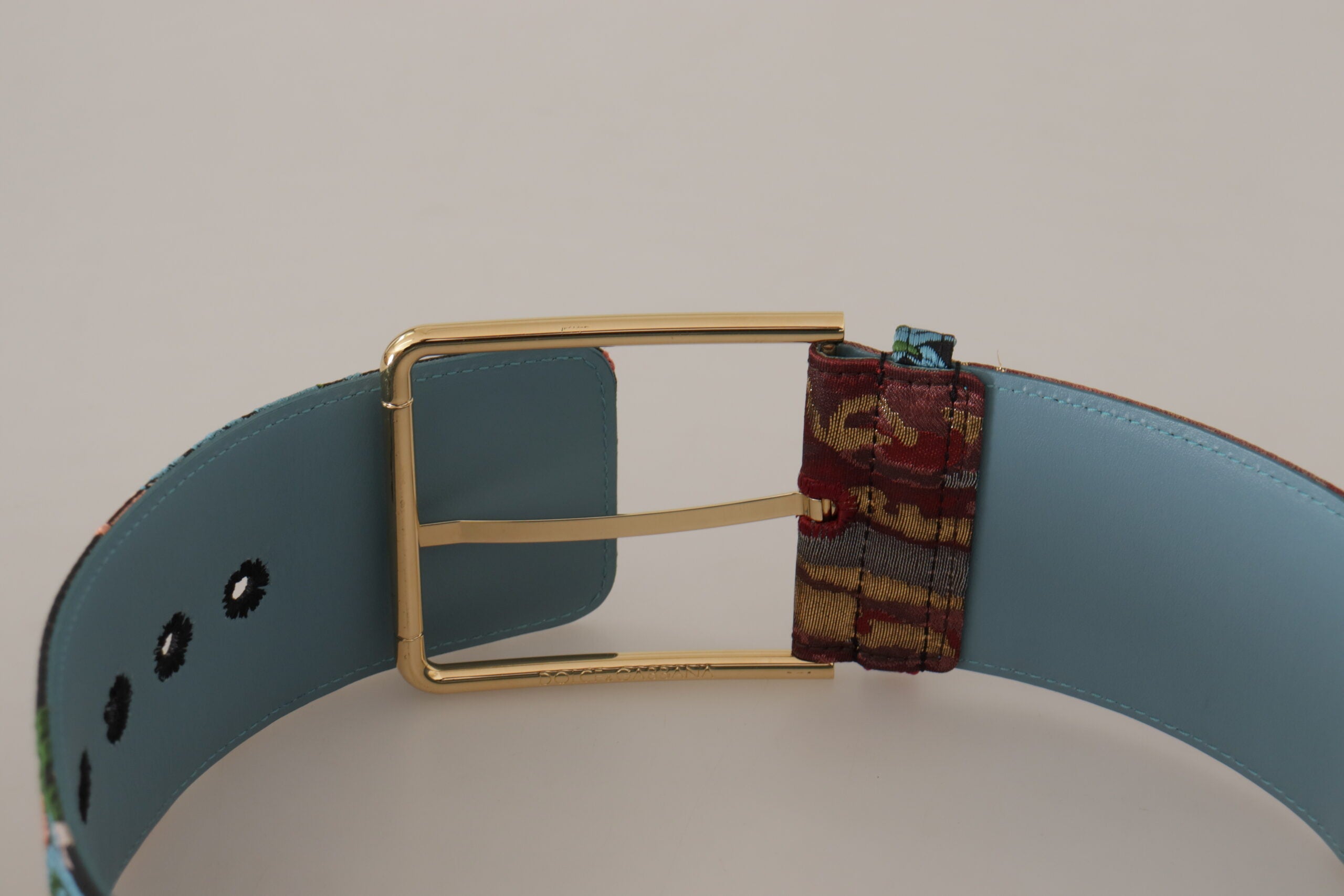 Multicolor Embroidered L...r Gold Metal Buckle Belt - 70-cm-28-inches