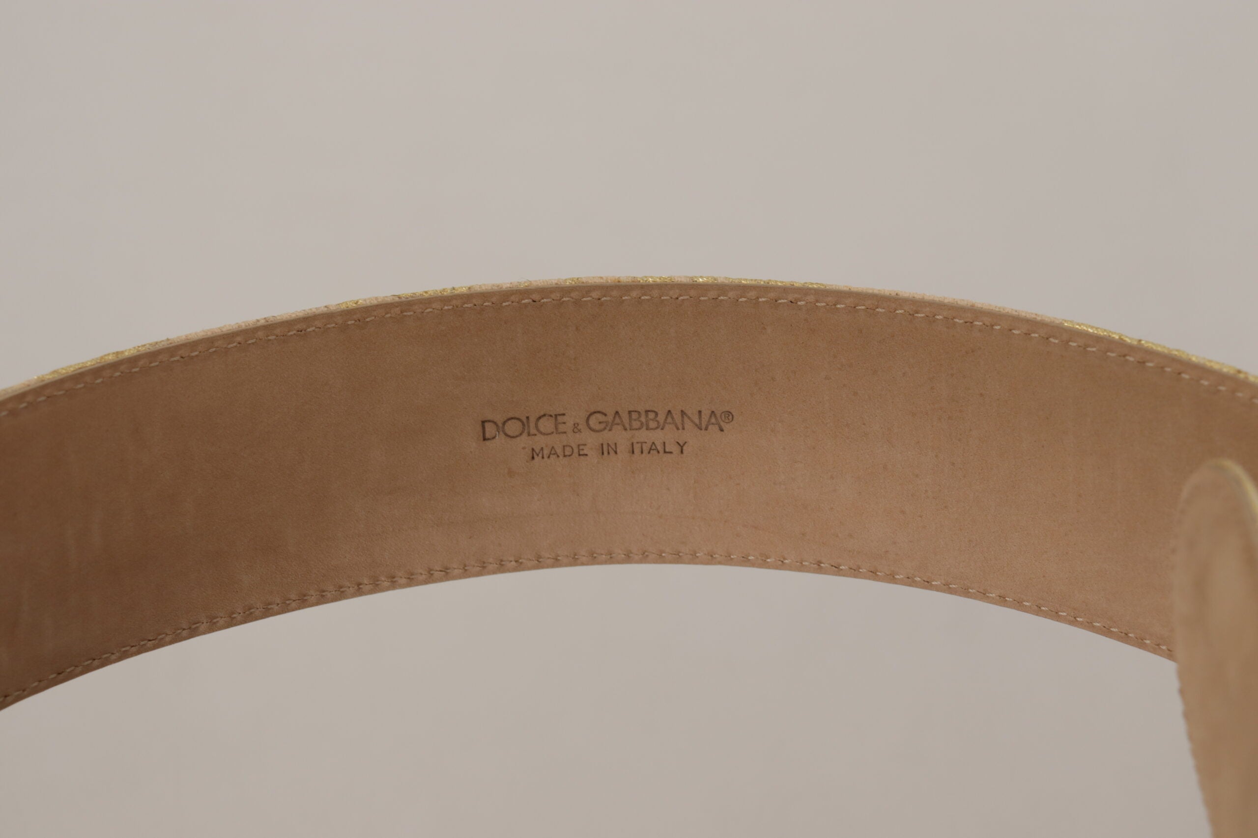 Pink Wide Waist Jacquard...go Gold Logo Buckle Belt - 75-cm-30-inches